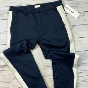 Mother Shaker Prep Fray Racing Stripe Pant, 34 NWT